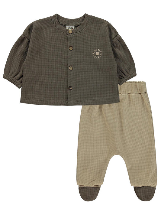 Civil Baby Güneş Baskılı 1-9 Ay Pijama Takımı - Kahverengi