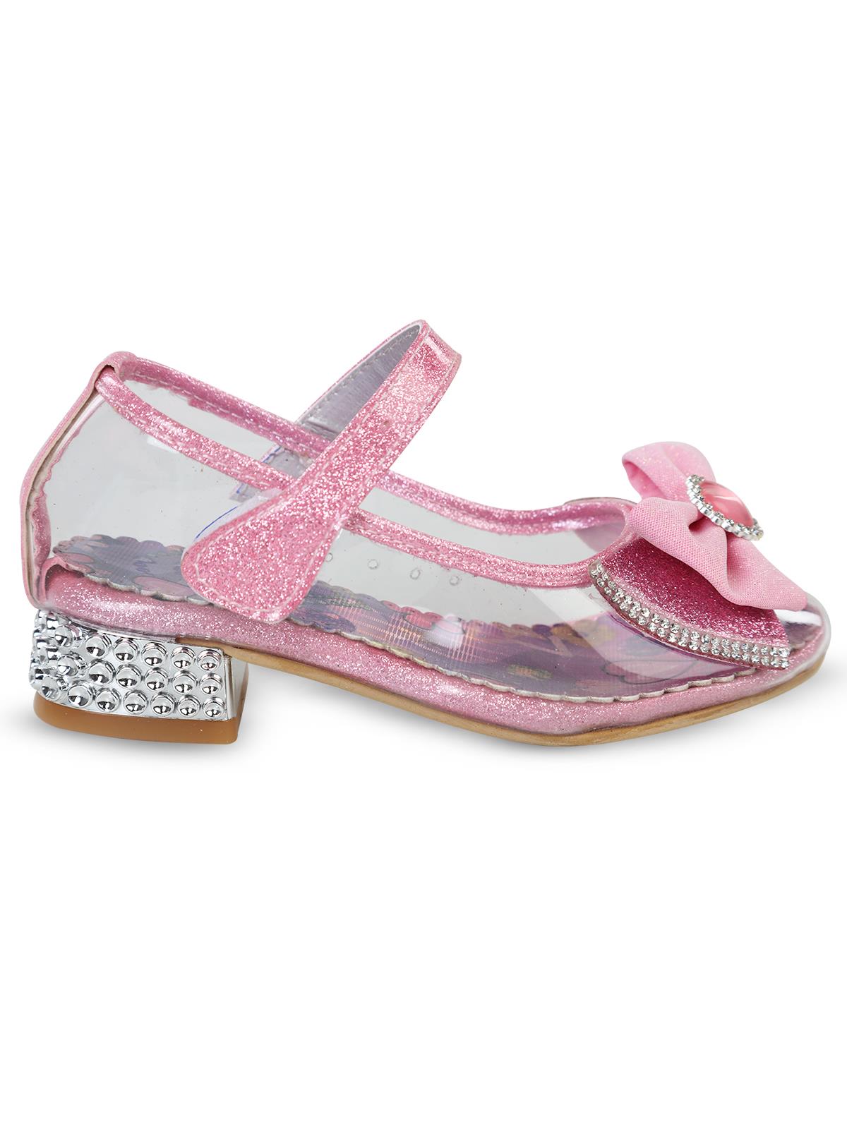 Civil Girls Şeffaf Fiyonklu 31-35 Numara Abiye Ayakkabı - Pembe