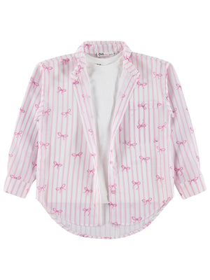 Civil Girls Fiyonk Baskılı 6-9 Yaş Gömlek - Pembe