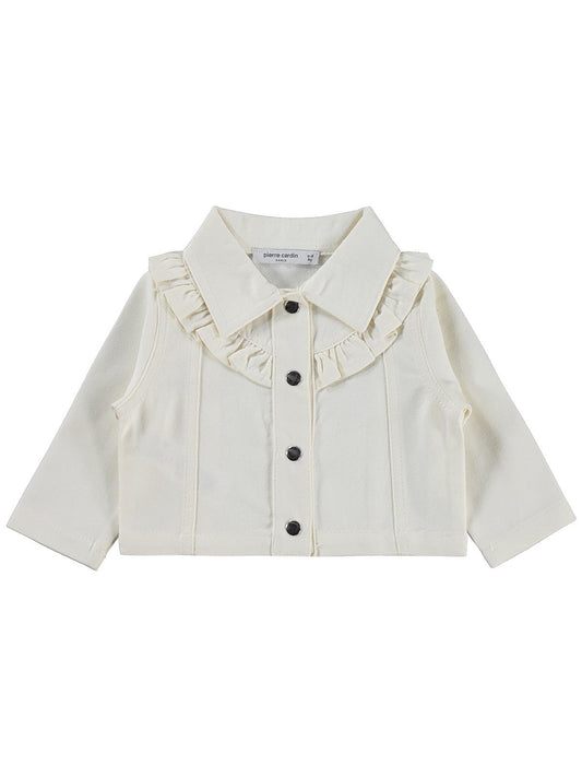 Pierre Cardin Fırfırlı Polo Yaka 6-18 Ay Ceket - Ekru