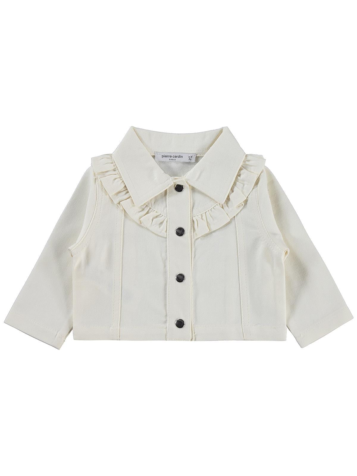 Pierre Cardin Fırfırlı Polo Yaka 6-18 Ay Ceket - Ekru