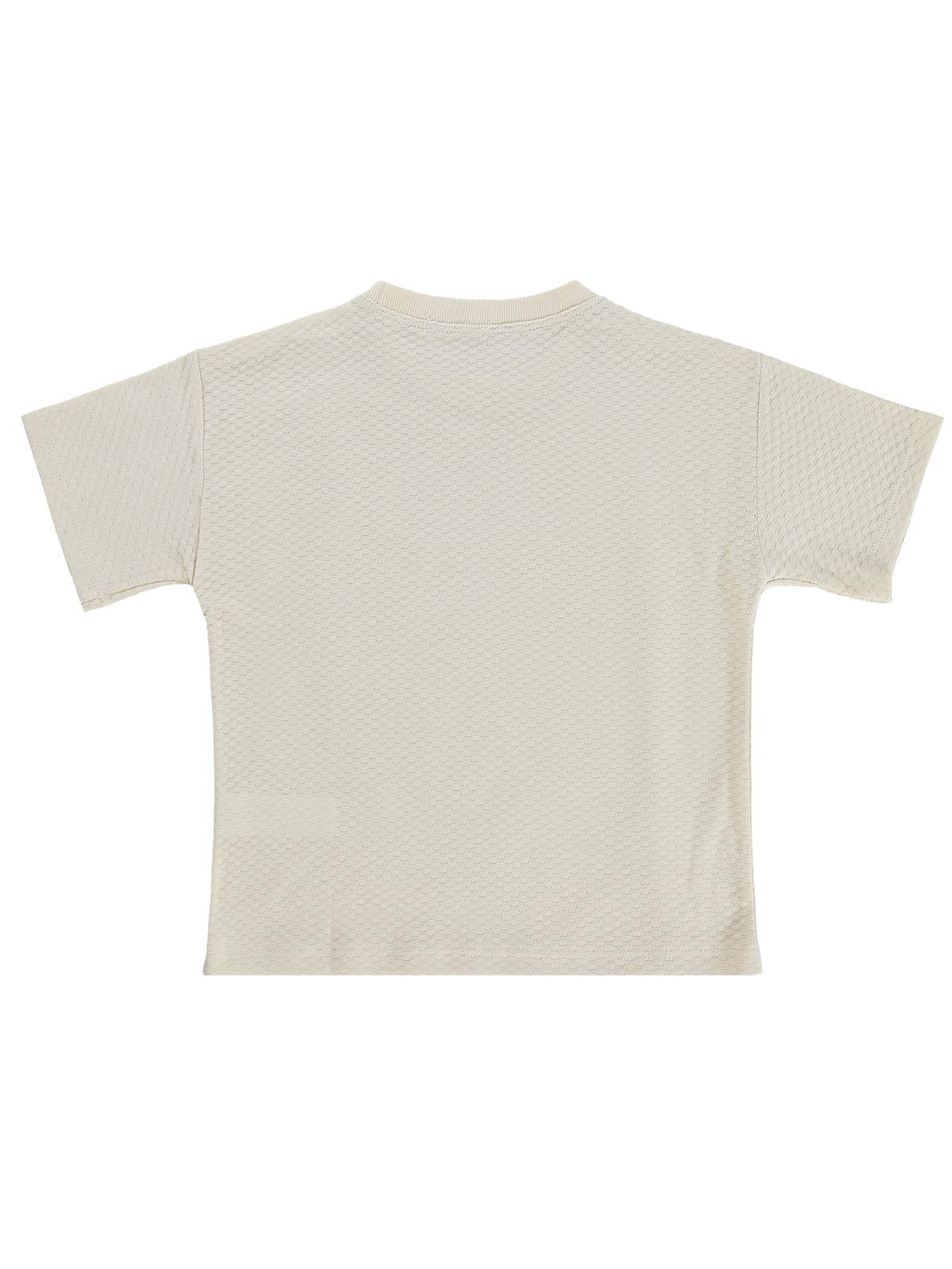 Civil Boys Altıgen Dokulu 6-9 Yaş Tişört - Bej