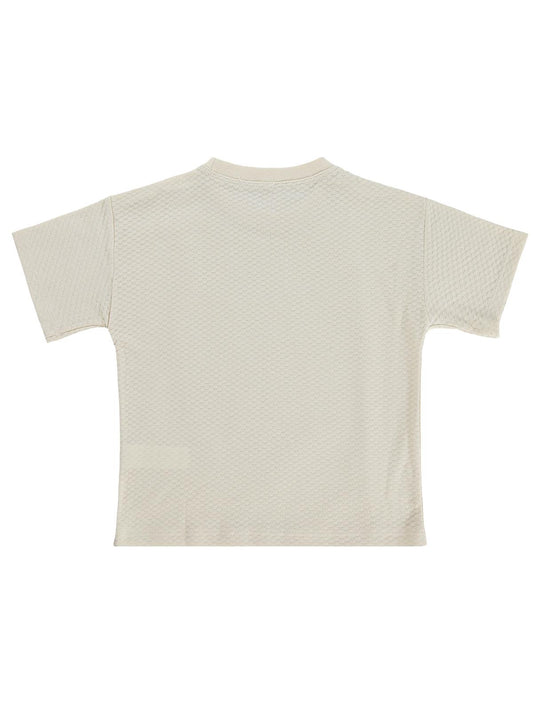 Civil Boys Altıgen Dokulu 10-13 Yaş Tişört - Bej