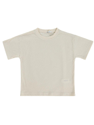 Civil Boys Altıgen Dokulu 10-13 Yaş Tişört - Bej