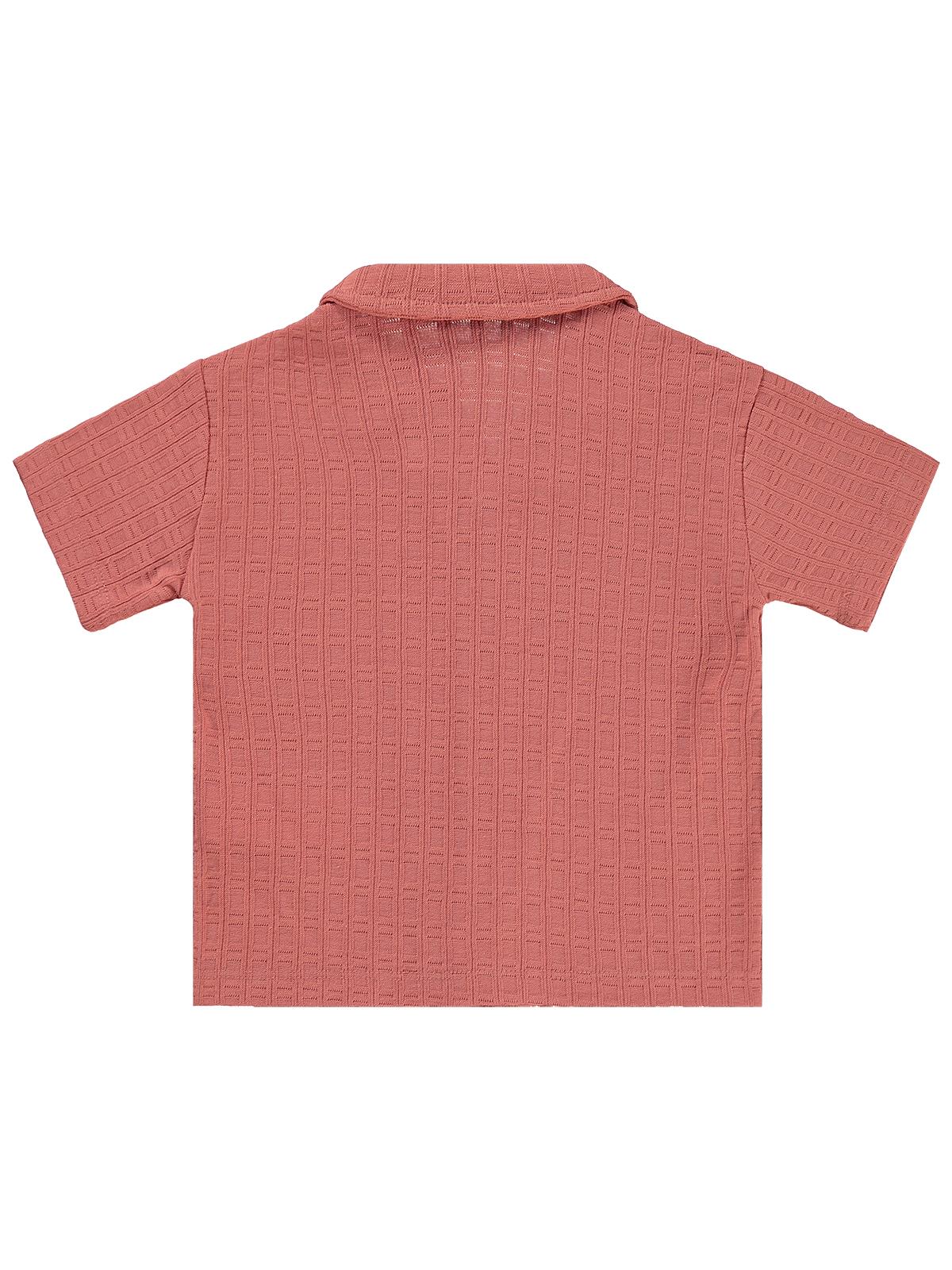 Civil Boys Kare Dokulu Tatil Yaka 2-5 Yaş Gömlek - Pembe