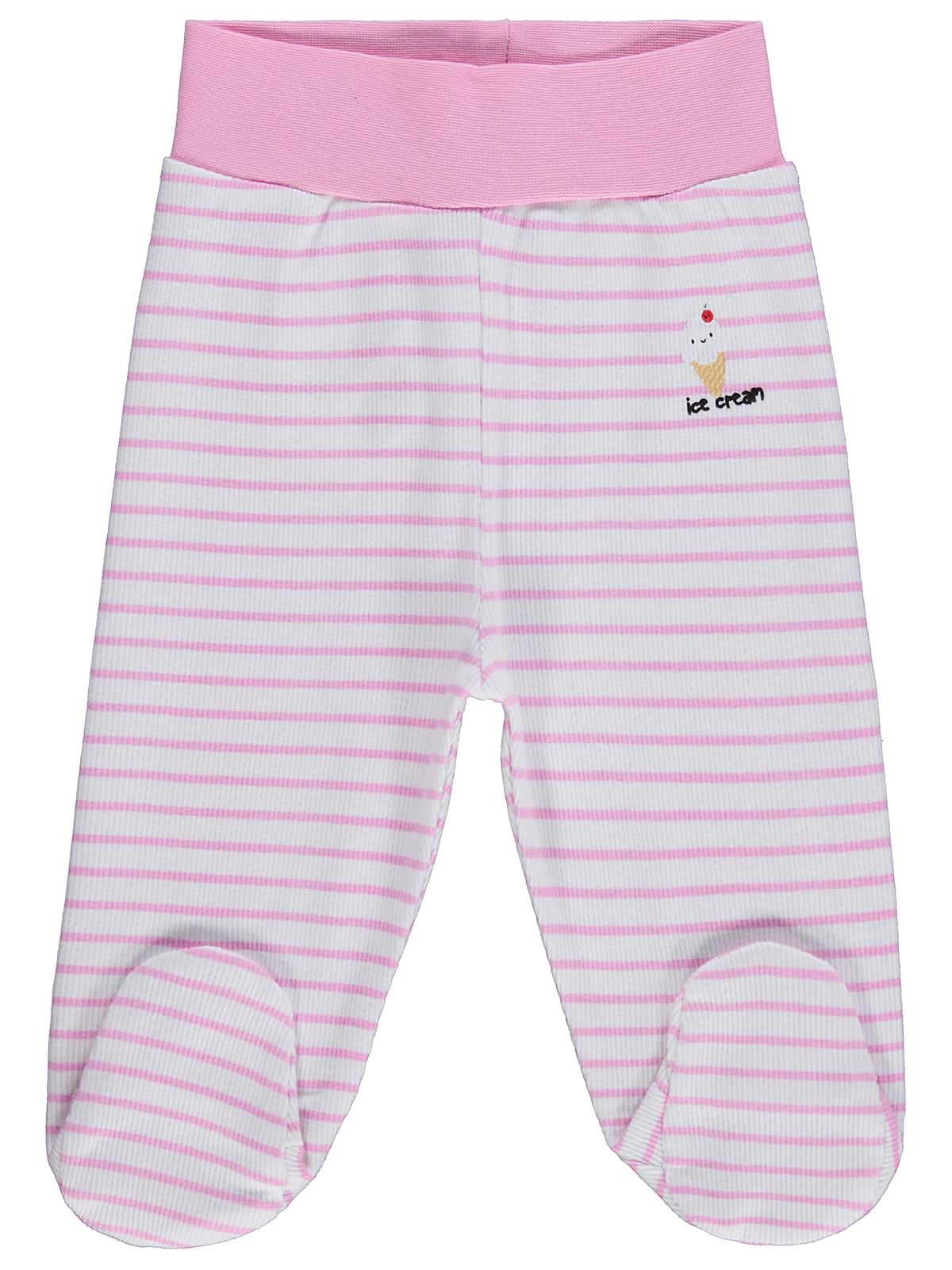 Civil Baby Çizgi Empirme 1-9 Ay Tek Alt Bebe - Beyaz