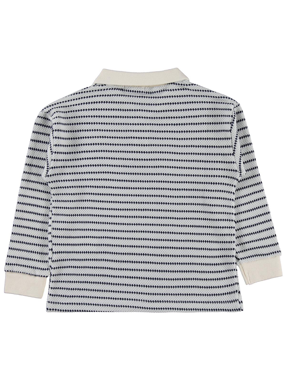 Civil Boys Çizgili Polo Yaka 6-9 Yaş Sweatshirt - Lacivert