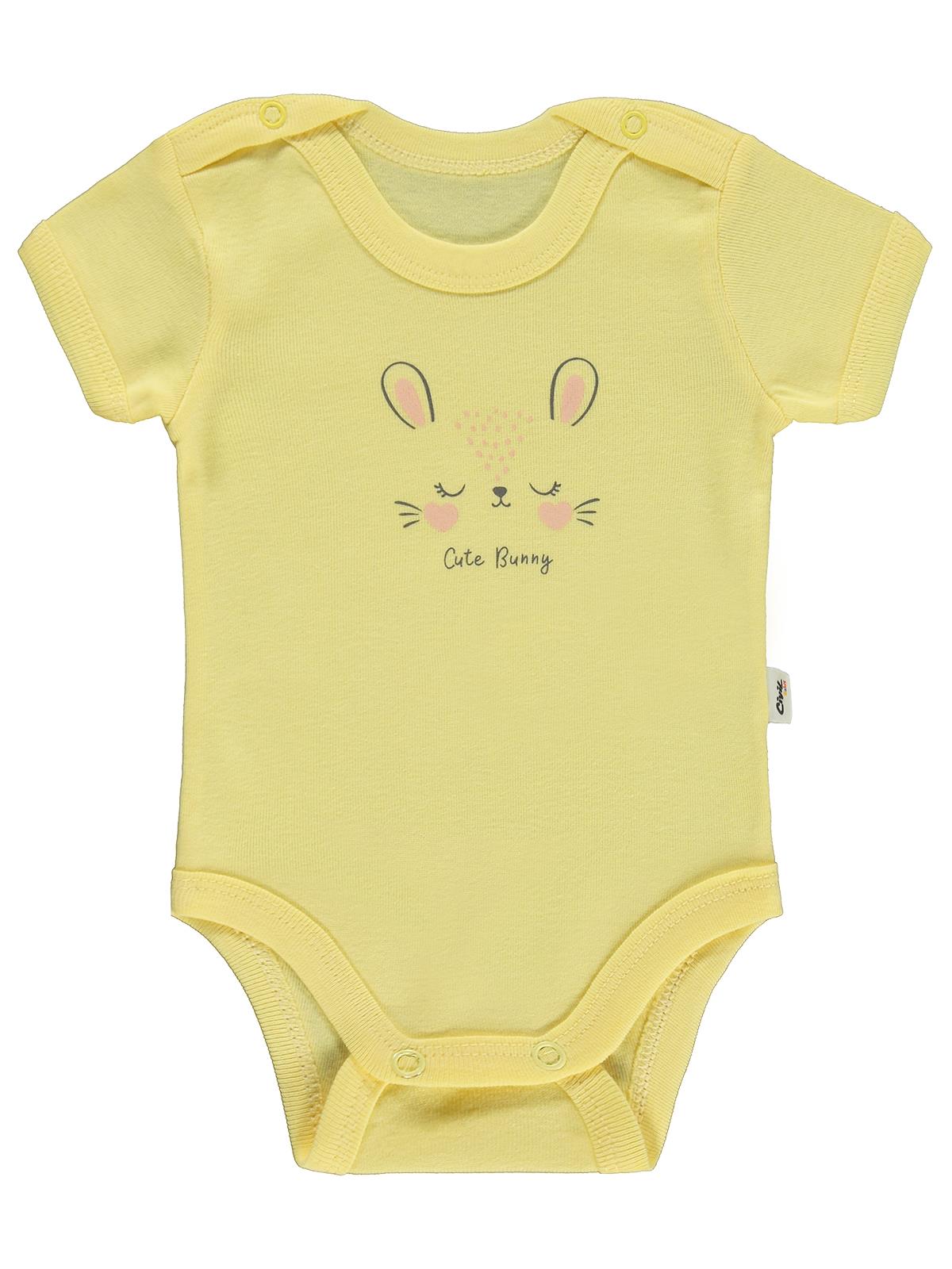 Civil Baby Cute Bunny Baskılı 1-36 Ay Çıtçıtlı Badi - Kırmızı