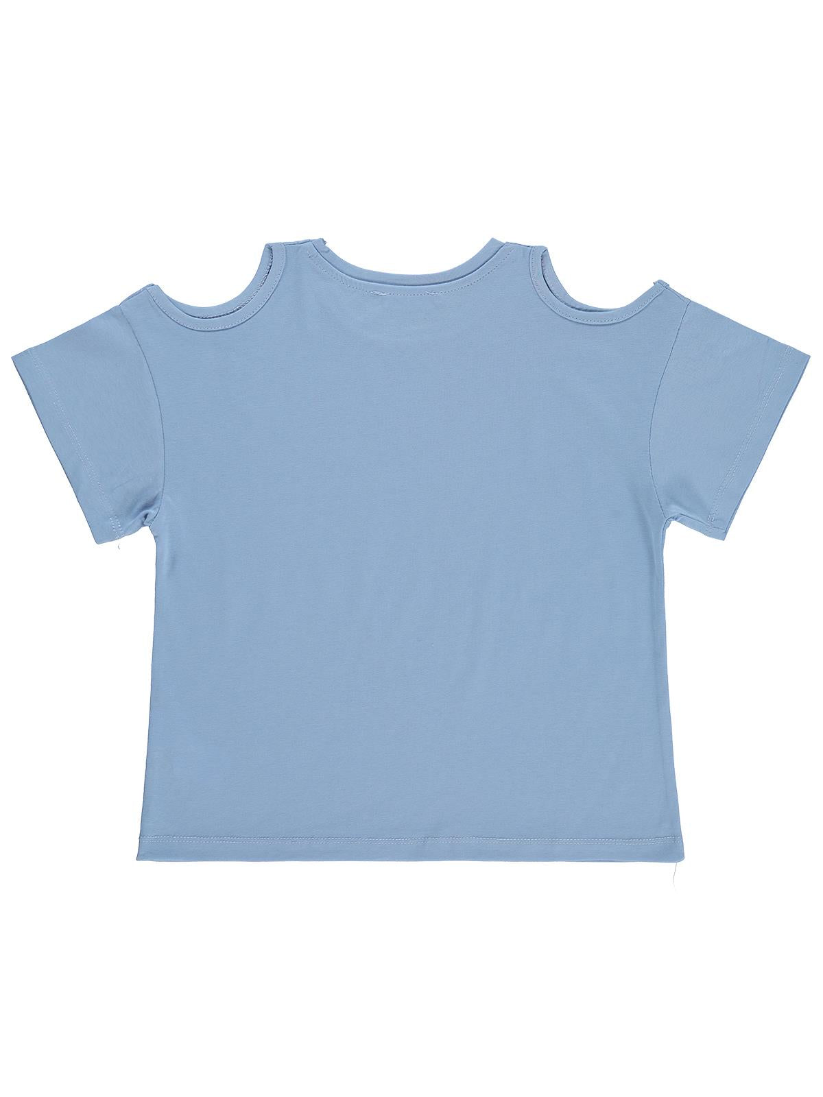 Civil Girls Hawaii Baskılı 10-13 Yaş Tişört - Mavi