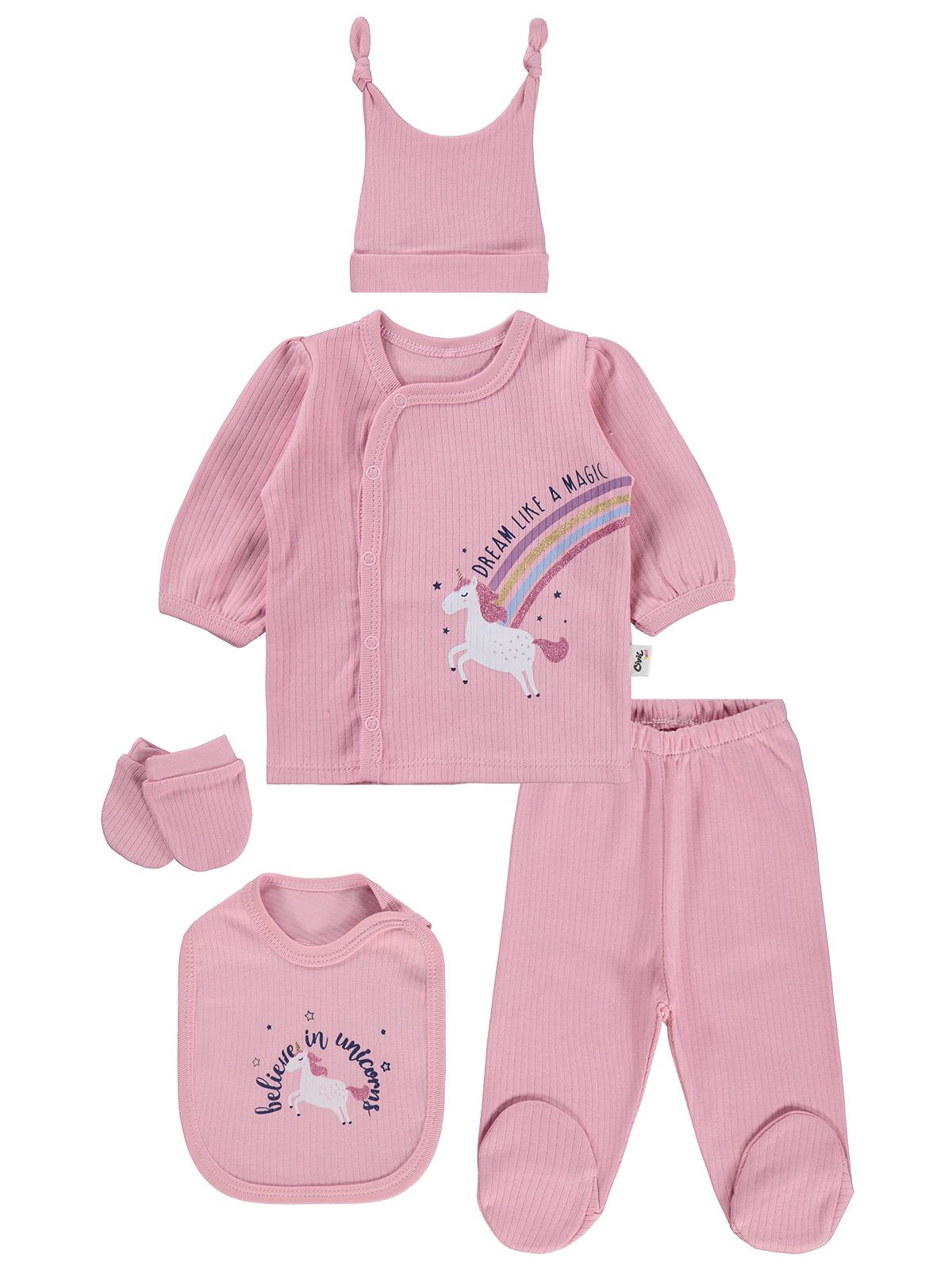 Civil Baby Unicorn Baskılı  Zıbın Takımları - Pembe