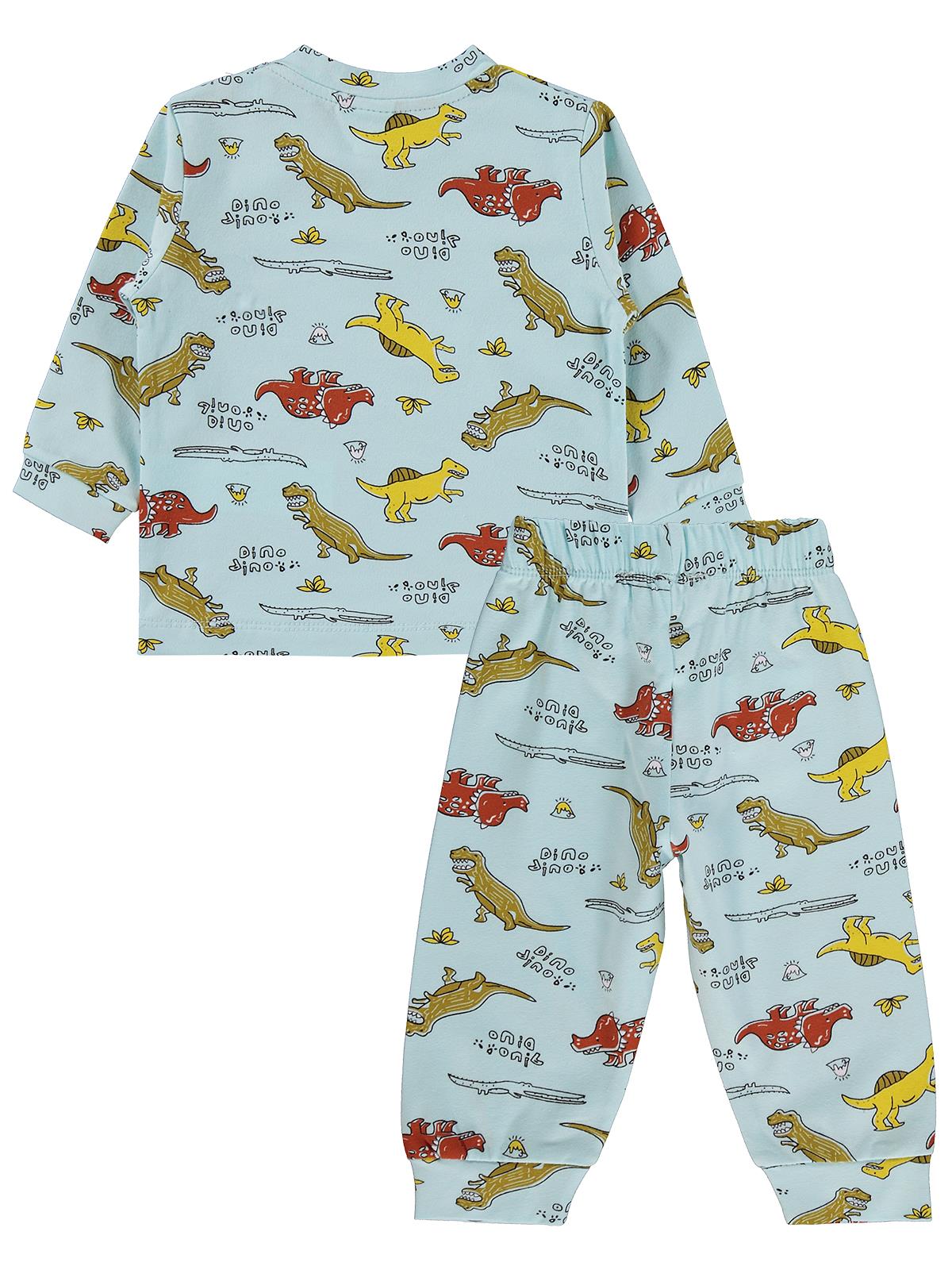 Civil Baby Dino Yazılı 6-18 Ay Pijama Takımı - Mavi
