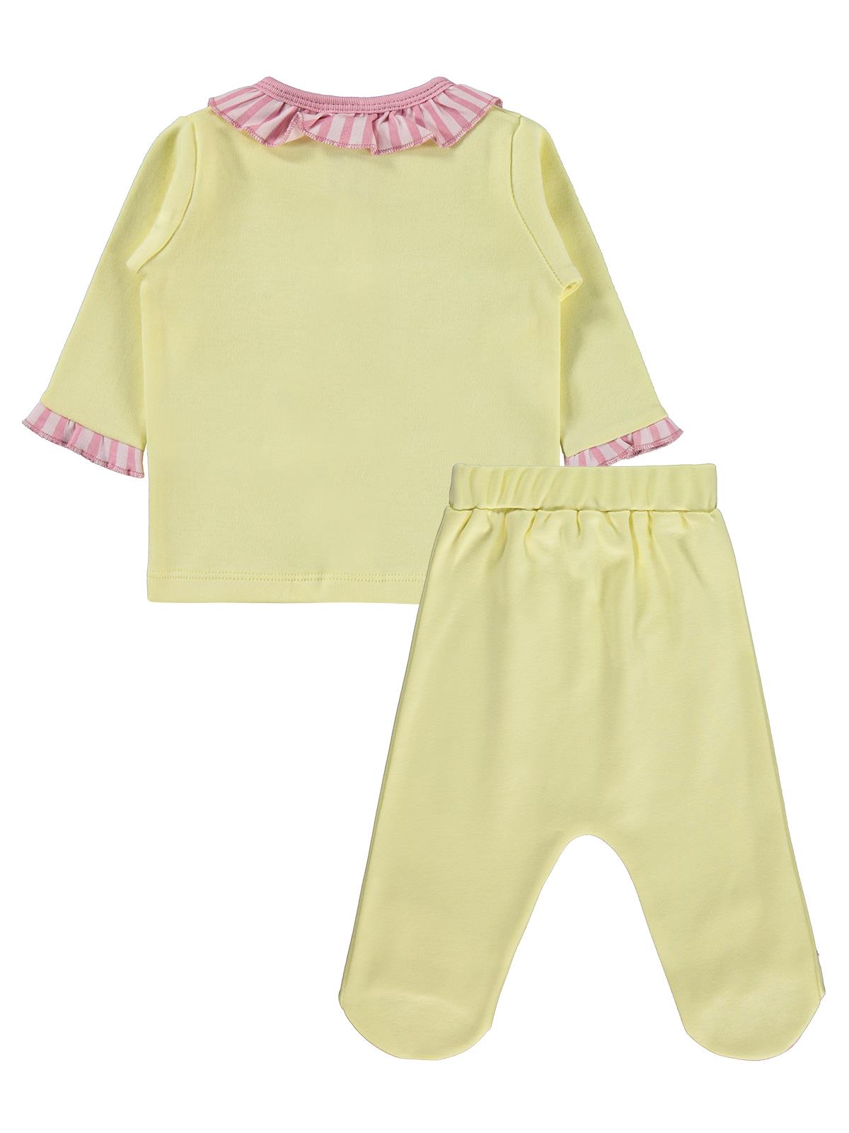 Civil Baby Fırfırlı Patikli 1-9 Ay Pijama Takımı - Sarı