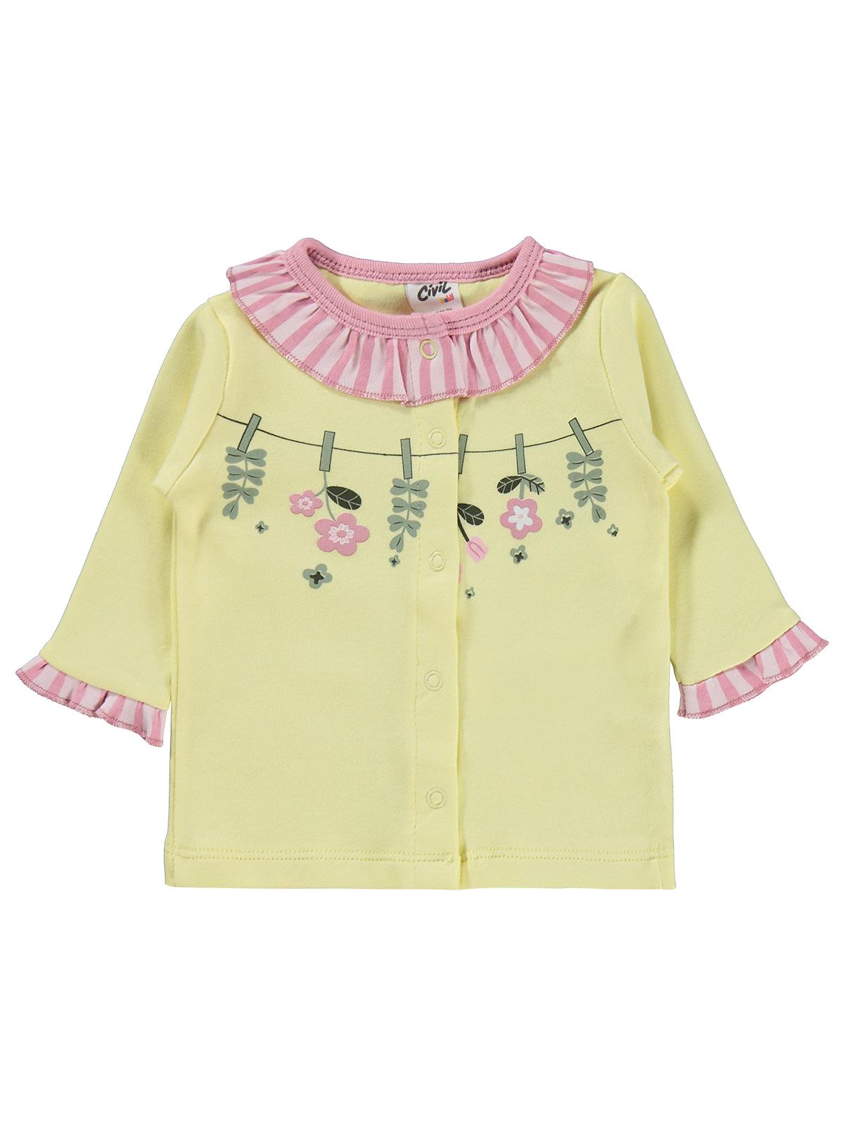 Civil Baby Fırfırlı Patikli 1-9 Ay Pijama Takımı - Sarı