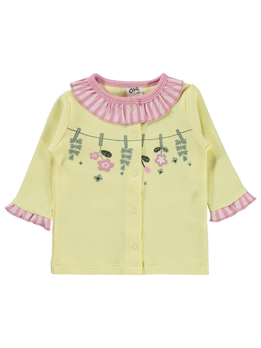 Civil Baby Fırfırlı Patikli 1-9 Ay Pijama Takımı - Sarı