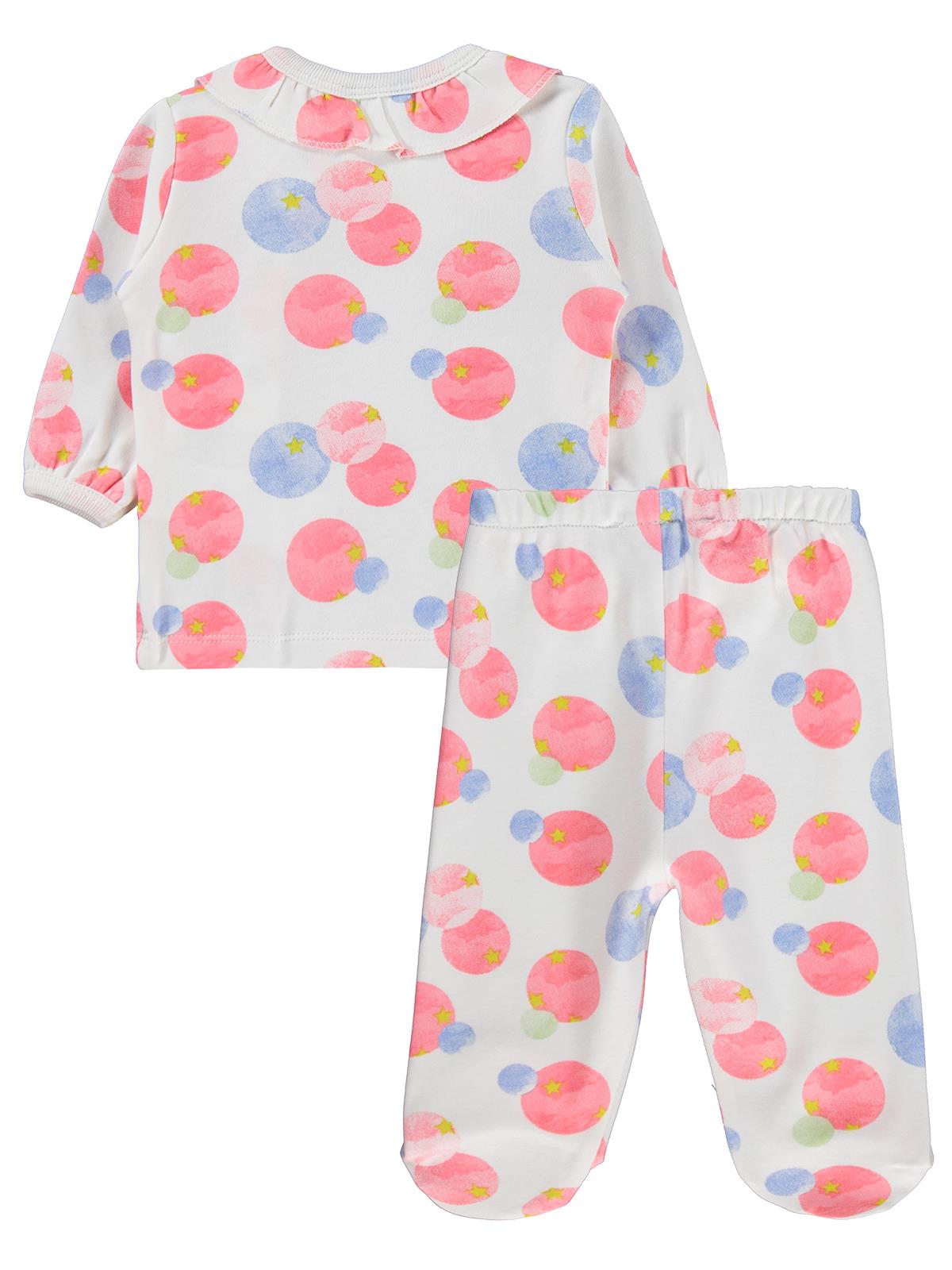 Civil Baby Suluboya Yıldız Empirme 1-9 Ay Pijama Takımı - Ekru
