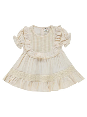 Civil Baby Fırfır Yaka 6-18 Ay Elbise - Bej