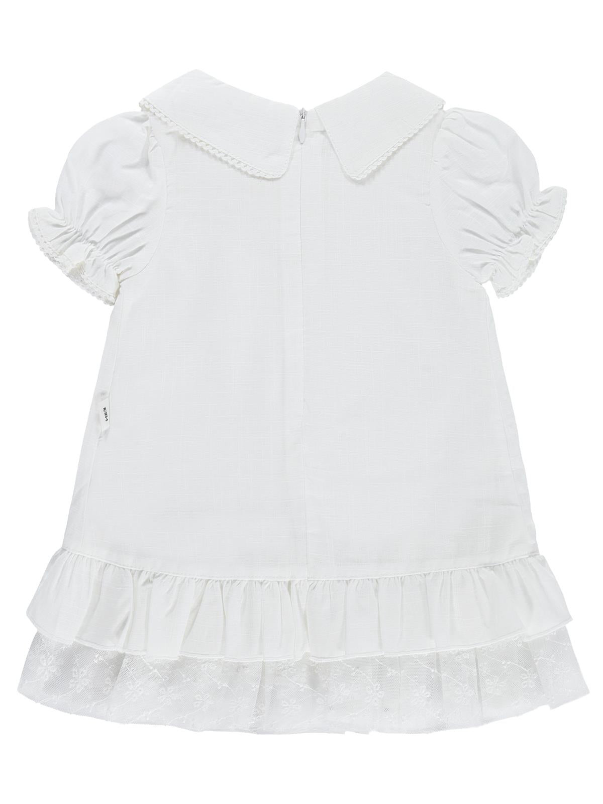 Civil Baby Etek Ucu Tüllü 6-18 Ay Elbise - Beyaz