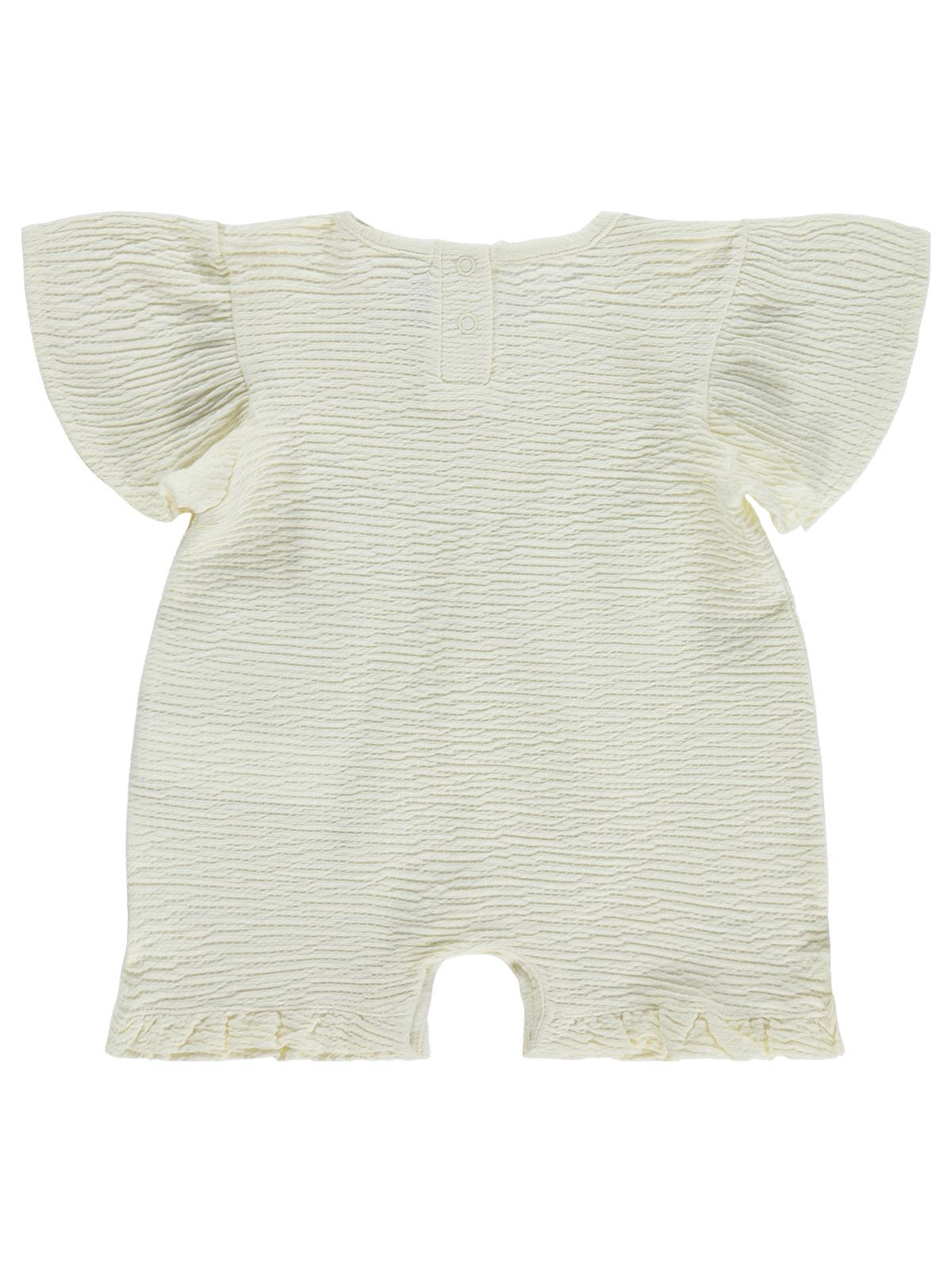 Civil Baby Limon Nakışlı 6-18 Ay Patiksiz Tulum - Ekru