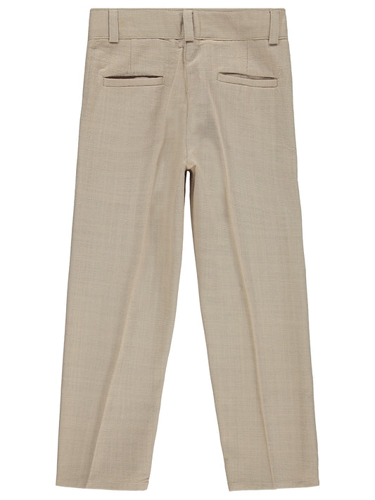 Pierre Cardin Keten Görünümlü 6-9 Yaş Pantolon - Kahverengi