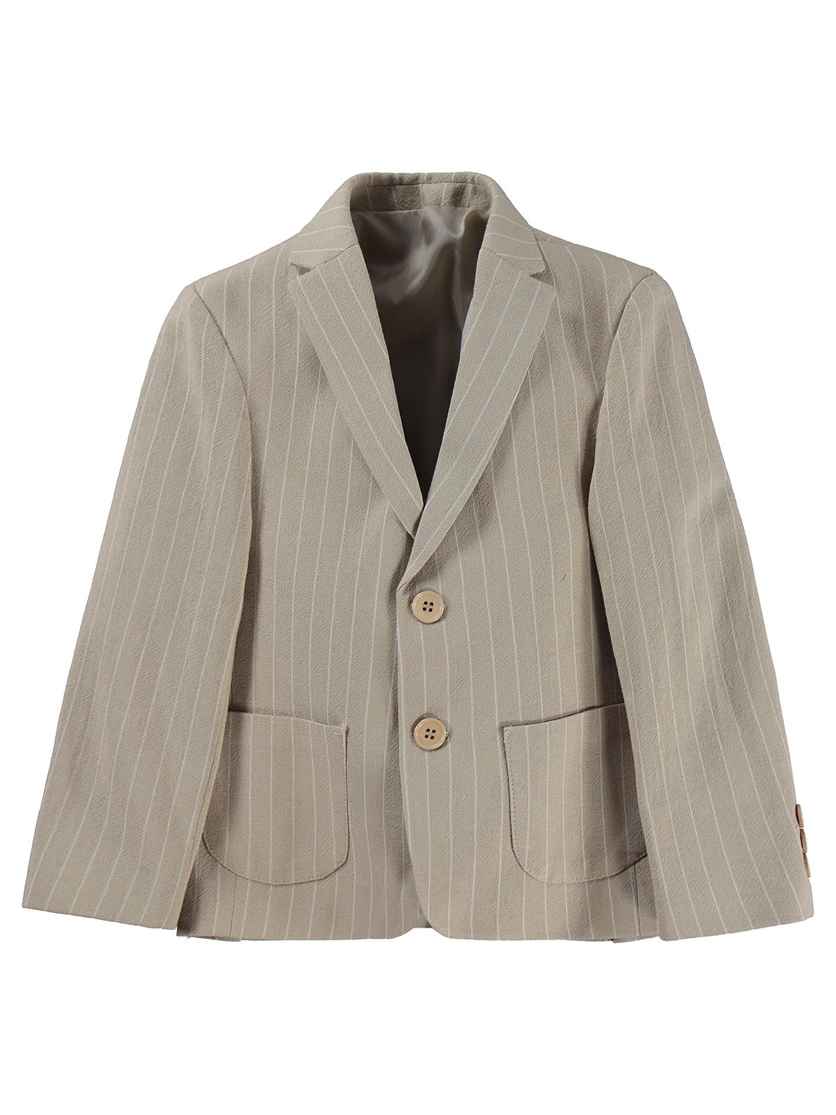 Pierre Cardin Çizgili 6-9 Yaş Ceket - Kahve