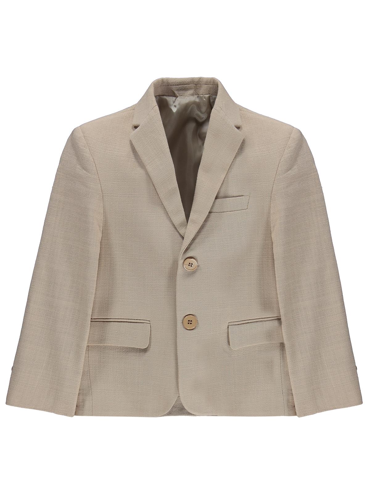 Pierre Cardin Keten Görünümlü 6-9 Yaş Ceket - Kahverengi