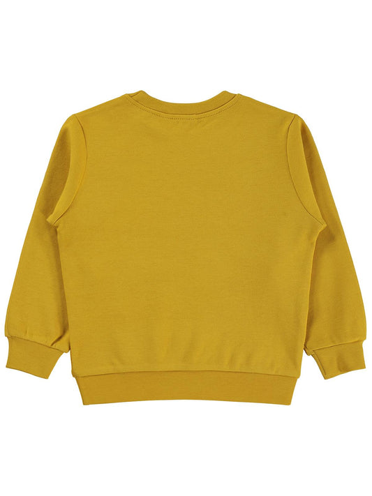 Civil Boys Erkek Çocuk Tili Rakun Ayı Baskılı Sweatshirt Km | İnterlok | Okul Kreş ve Günlük Kullanım - Hardal