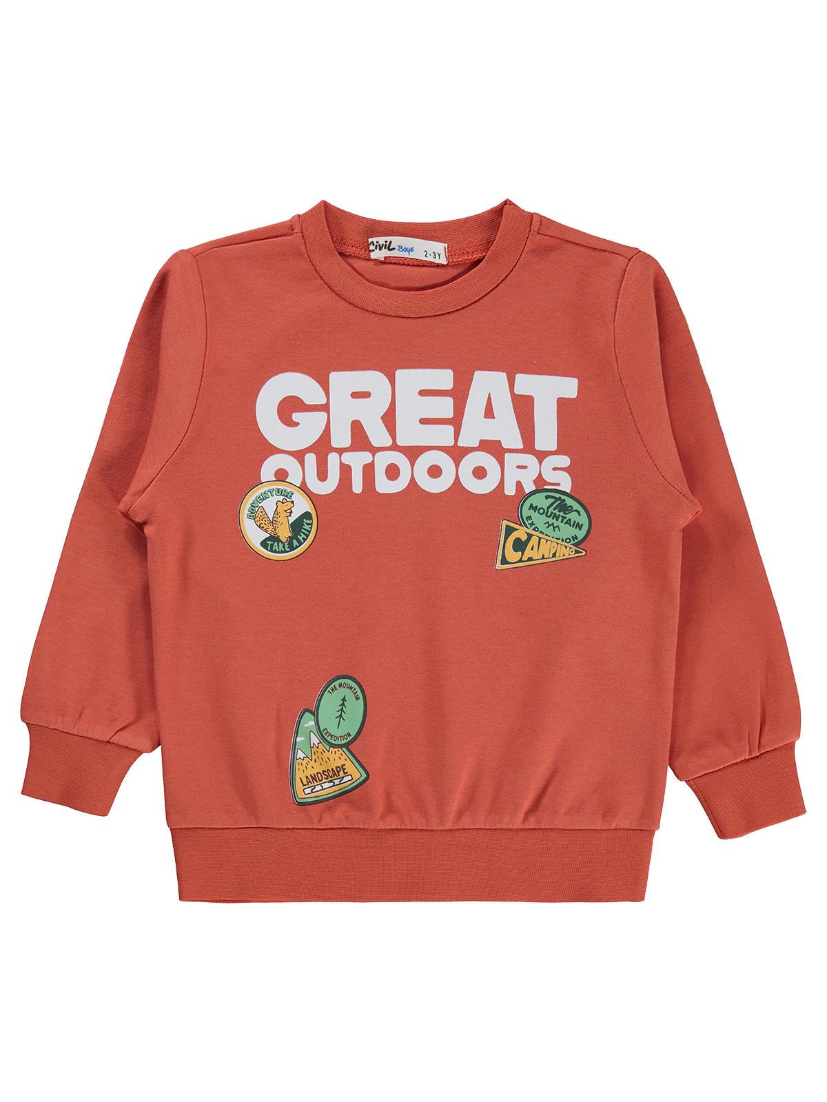 Civil Boys Erkek Çocuk Great Baskılı 2-5 Yaş Sweatshirt  - Turuncu