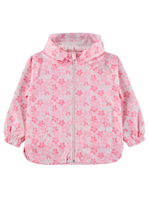 Civil Girls Çiçek Desenli 6-9 Yaş Yağmurluk - Pembe