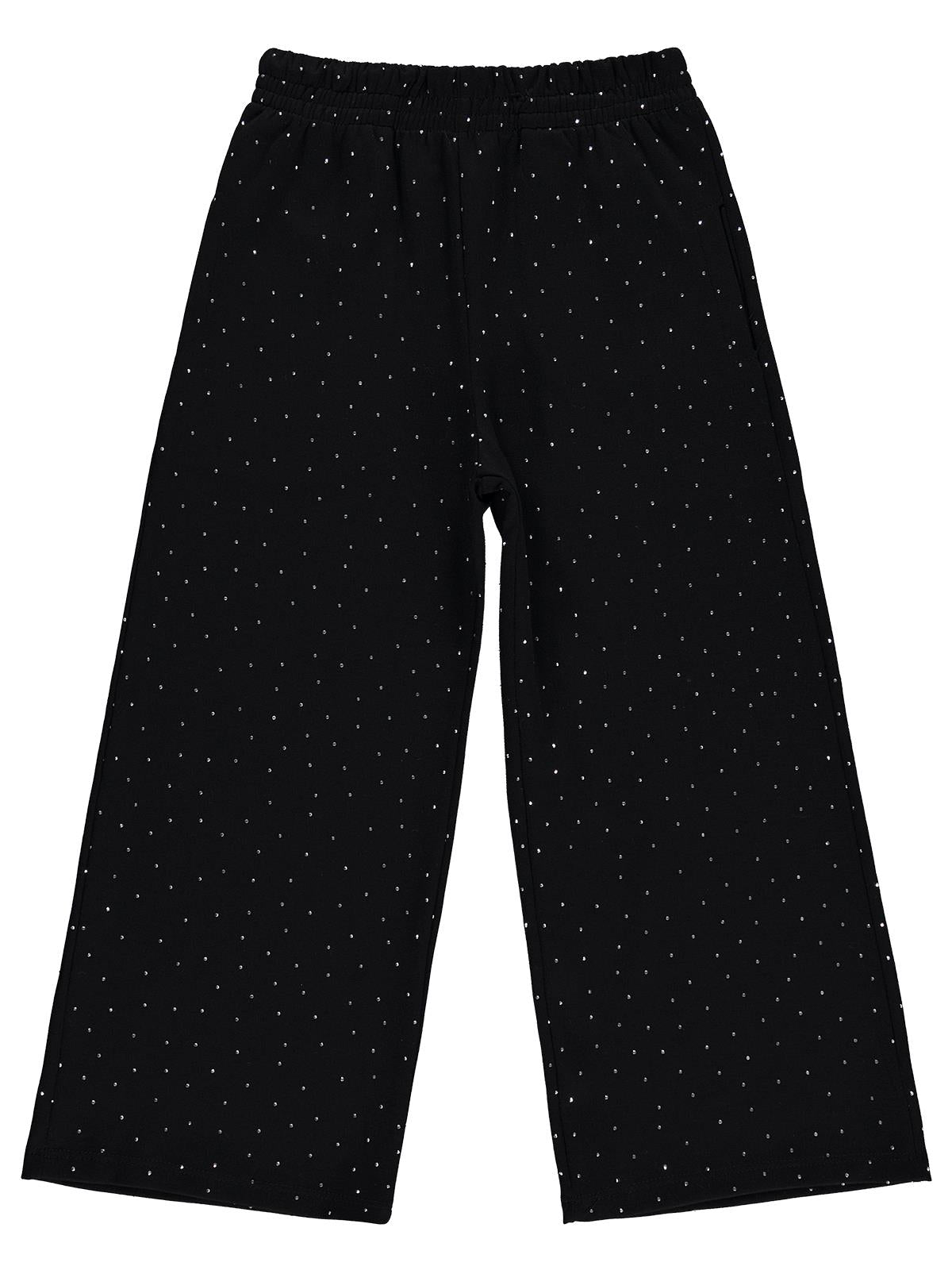 Civil Girls Taşlı 10-13 Yaş Pantolon - Siyah