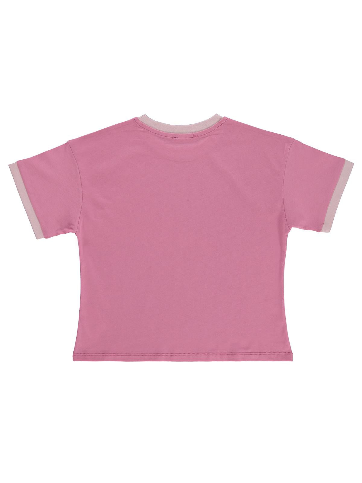 Civil Girls New York Baskılı 10-13 Yaş Tişört - Pembe