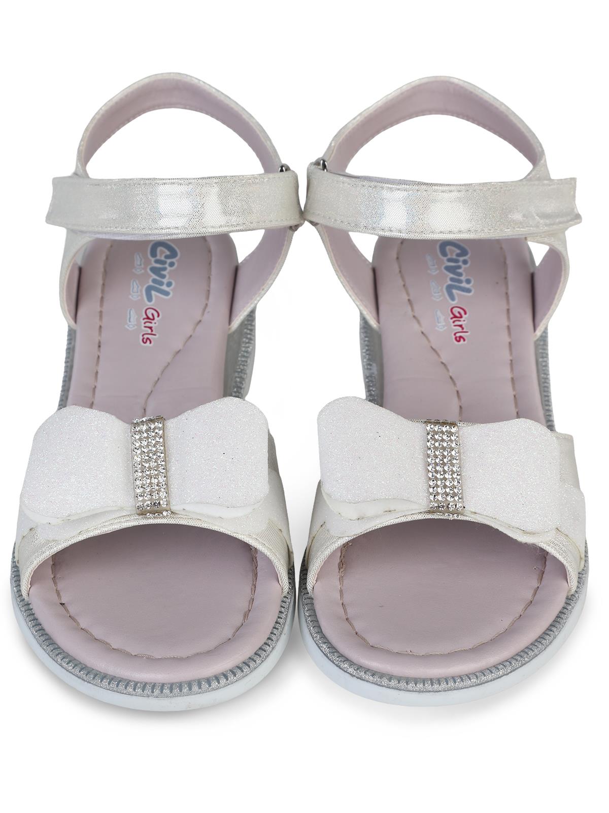 Civil Girls Fiyonk Aksesuarlı 31-36 Numara Sandalet - Gri
