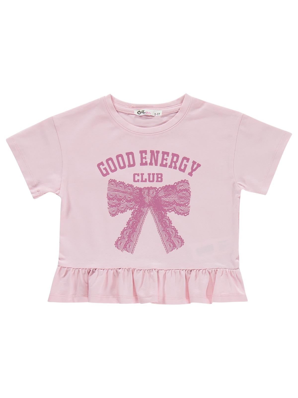 Civil Girls Good Energy Clup Baskılı 2-5 Yaş Takım - Pudra