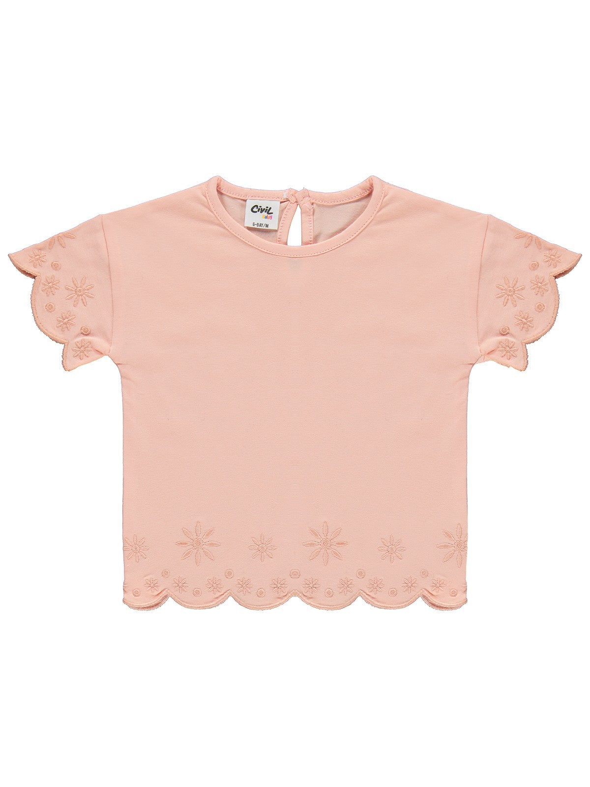 Civil Baby Düz Brodeli 6-18 Ay Takım - Pudra