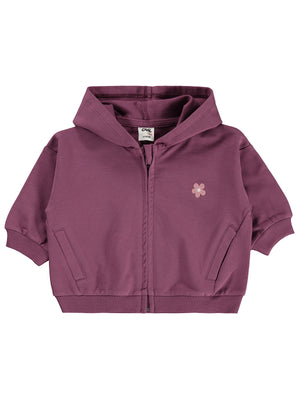 Civil Baby Çiçek Nakışlı Basic 6-18 Ay Hırka - Lila