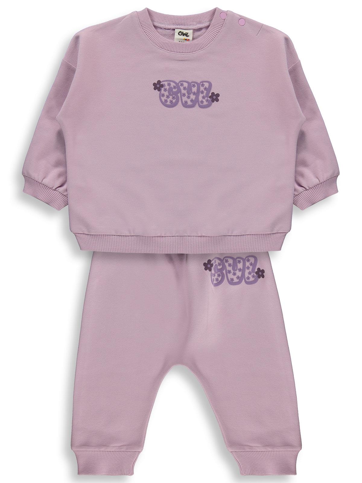 Civil Baby CVL Baskılı Basic 6-18 Ay Takım - Kahve