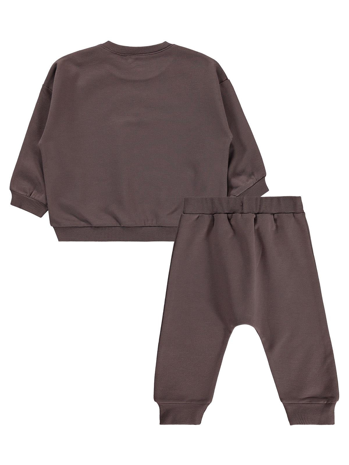 Civil Baby CVL Baskılı Basic 6-18 Ay Takım - Kahve