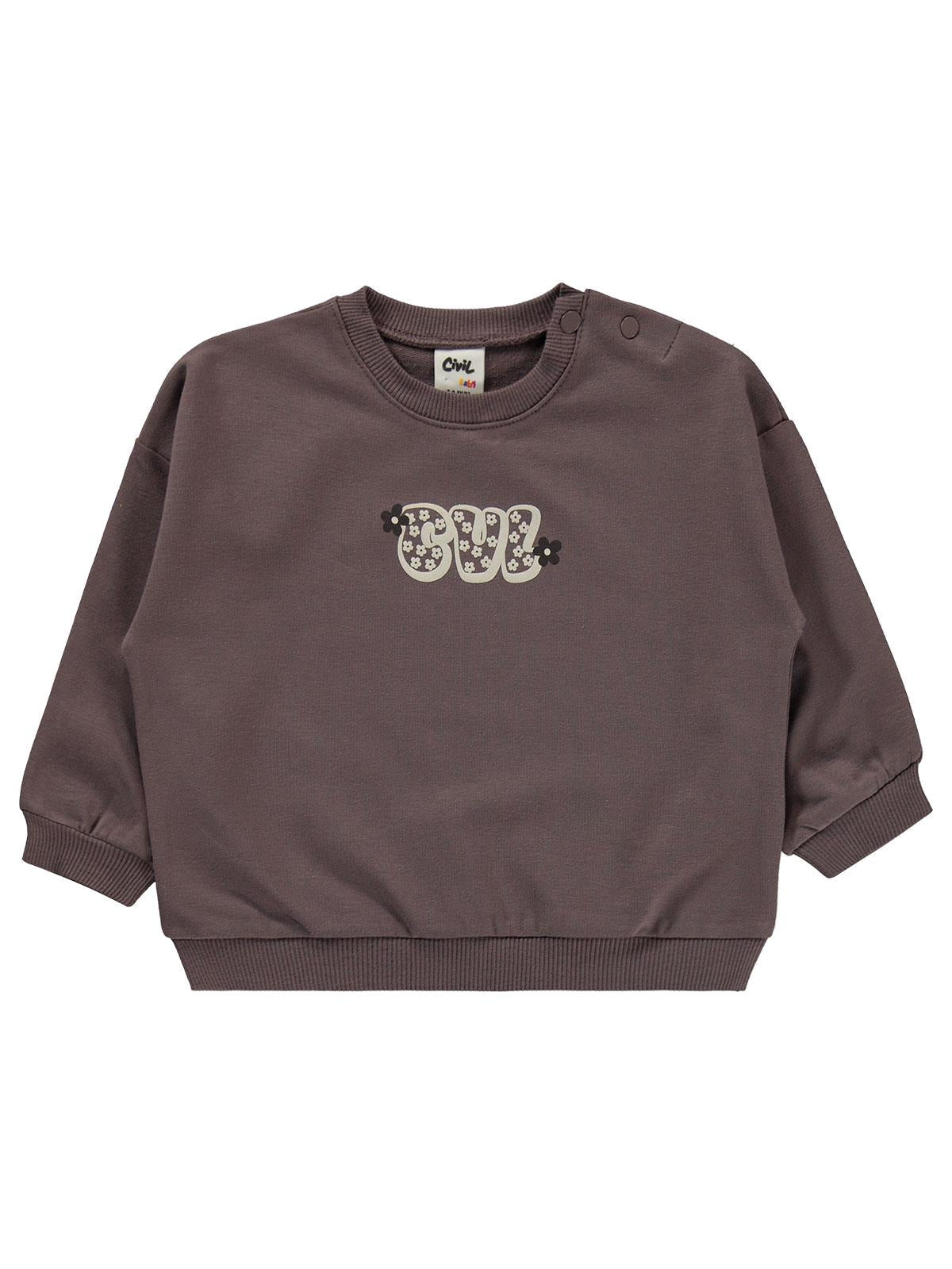 Civil Baby CVL Baskılı Basic 6-18 Ay Takım - Kahve