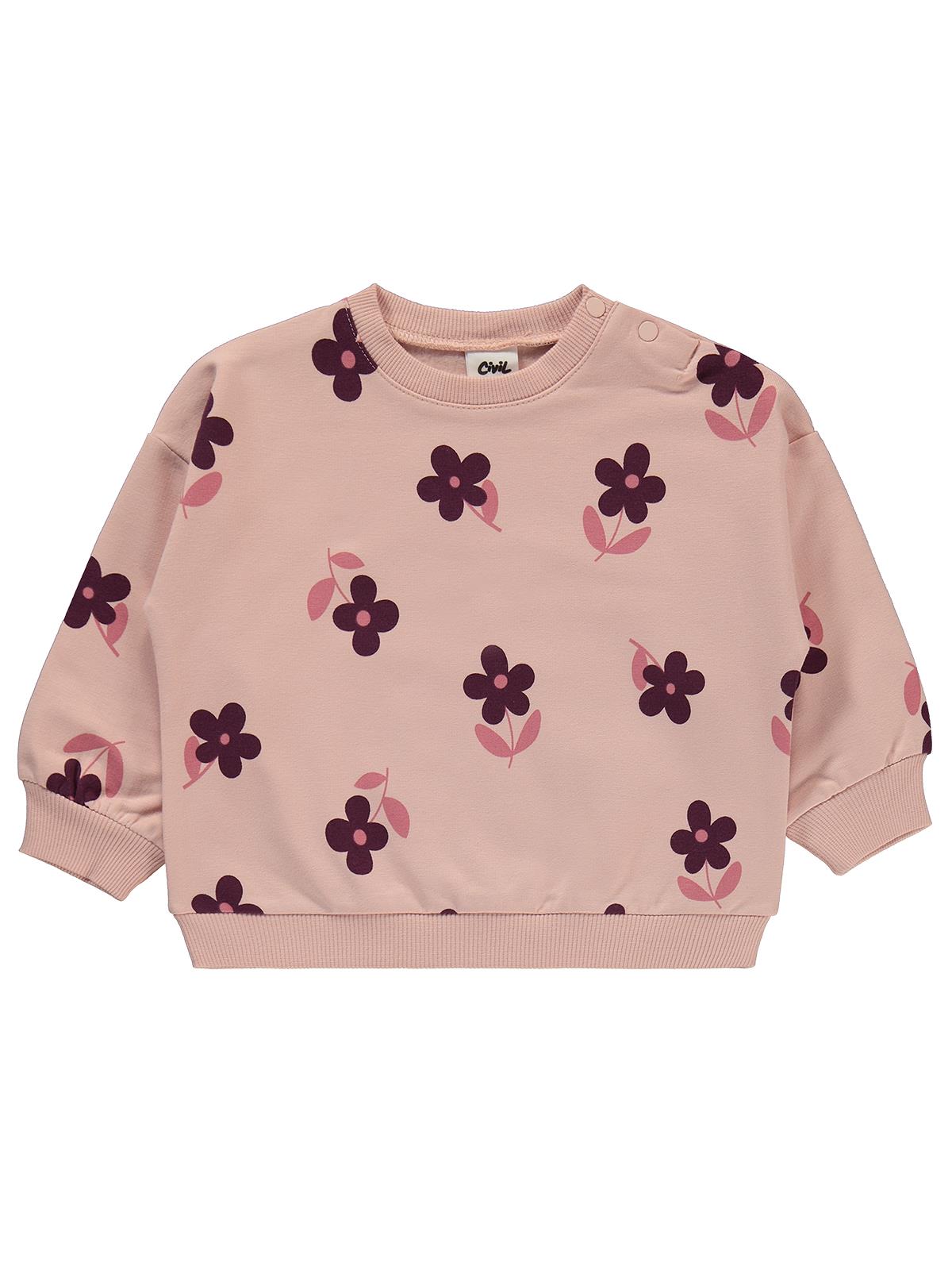 Civil Baby Çiçek Empirme Basic 6-18 Ay Takım - Pembe