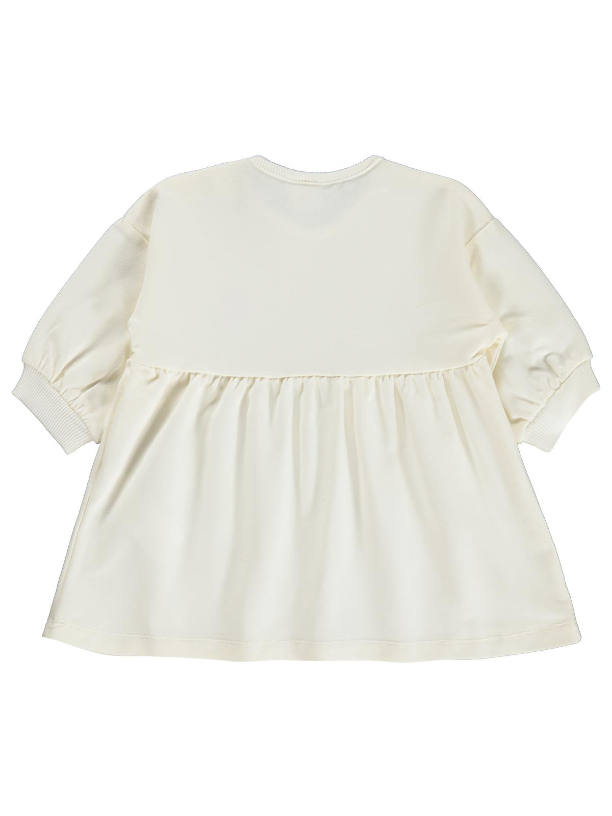 Civil Baby Çiçek Nakışlı Basic 6-18 Ay Elbise - Ekru