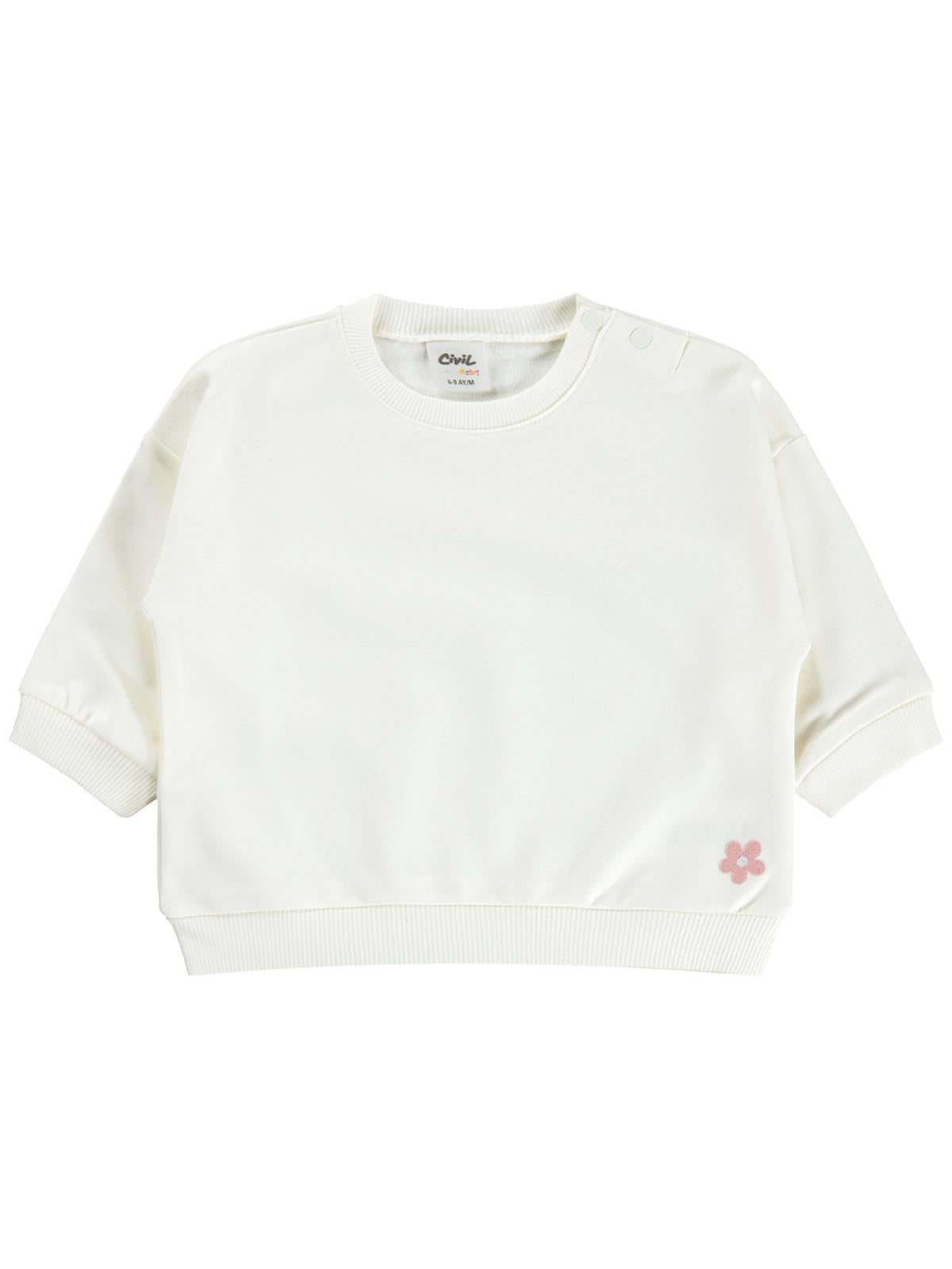 Civil Baby Çiçek Nakışlı Basic 6-18 Ay Sweatshirt - Lila