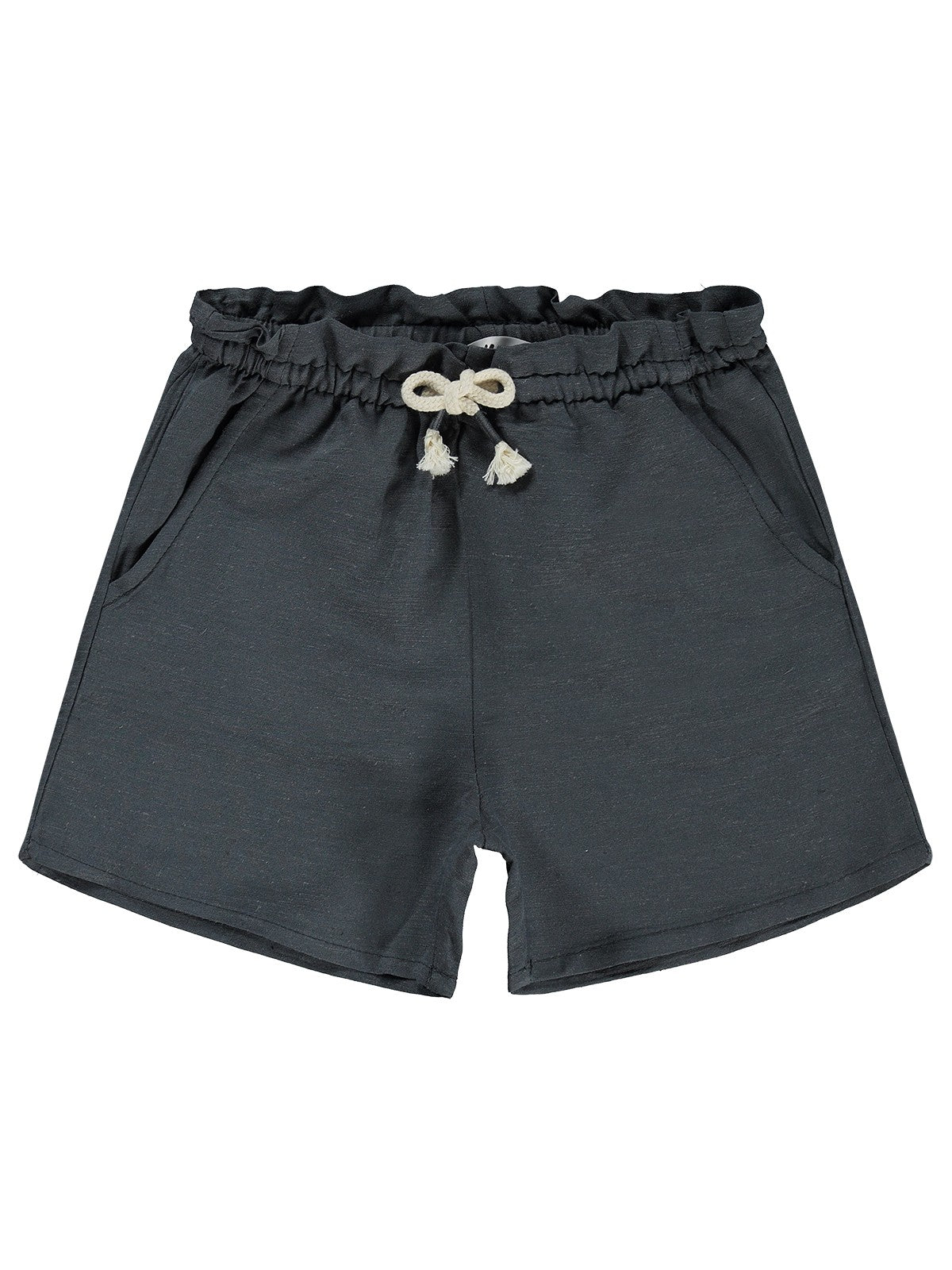 Civil Girls Beli Lastikli Cepli 6-9 Yaş Şort - Gri