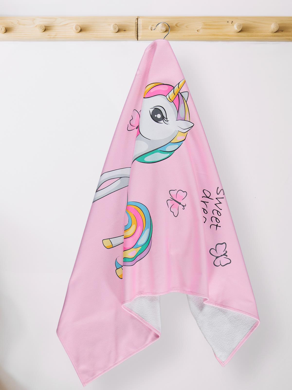 Civil Girls Unicorn Baskılı Havlu 2-10 Yaş - Pembe