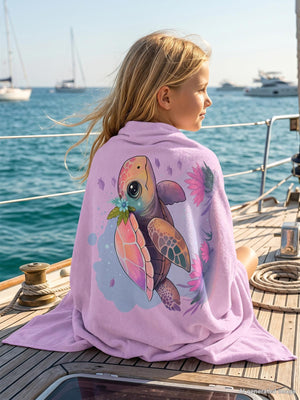 Civil Girls Caretta Careta Baskılı Havlu - Lila