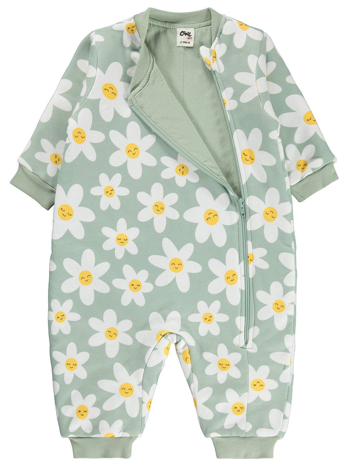 Civil Baby Çiçek Empirme 2.5 TOG  Uyku Tulumu - Yeşil