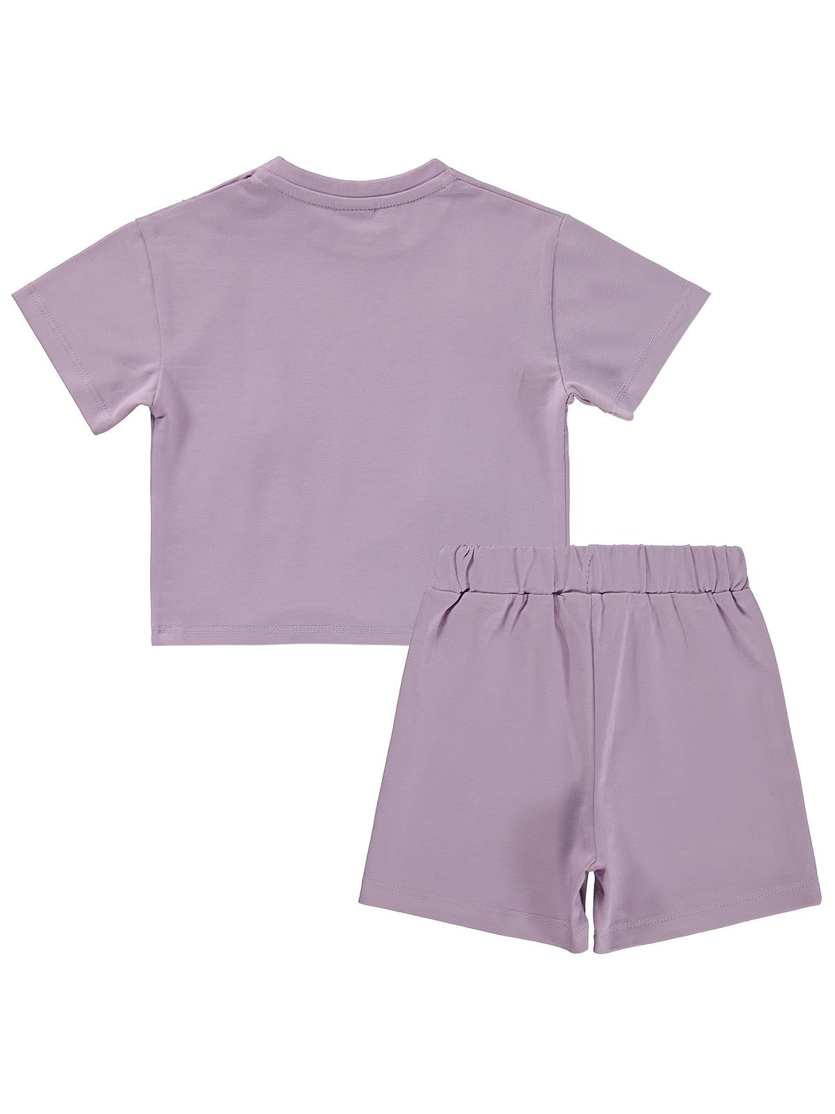 Civil Baby Kalp Nakışlı 6-18 Ay Takım - Lila