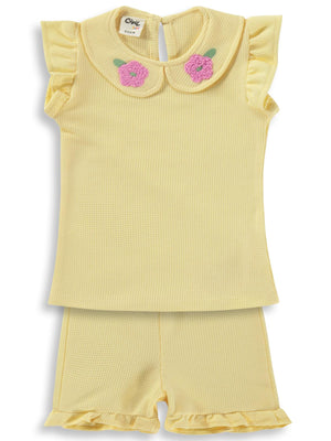 Civil Baby Yaka Nakışlı 6-18 Ay Takım - Sarı