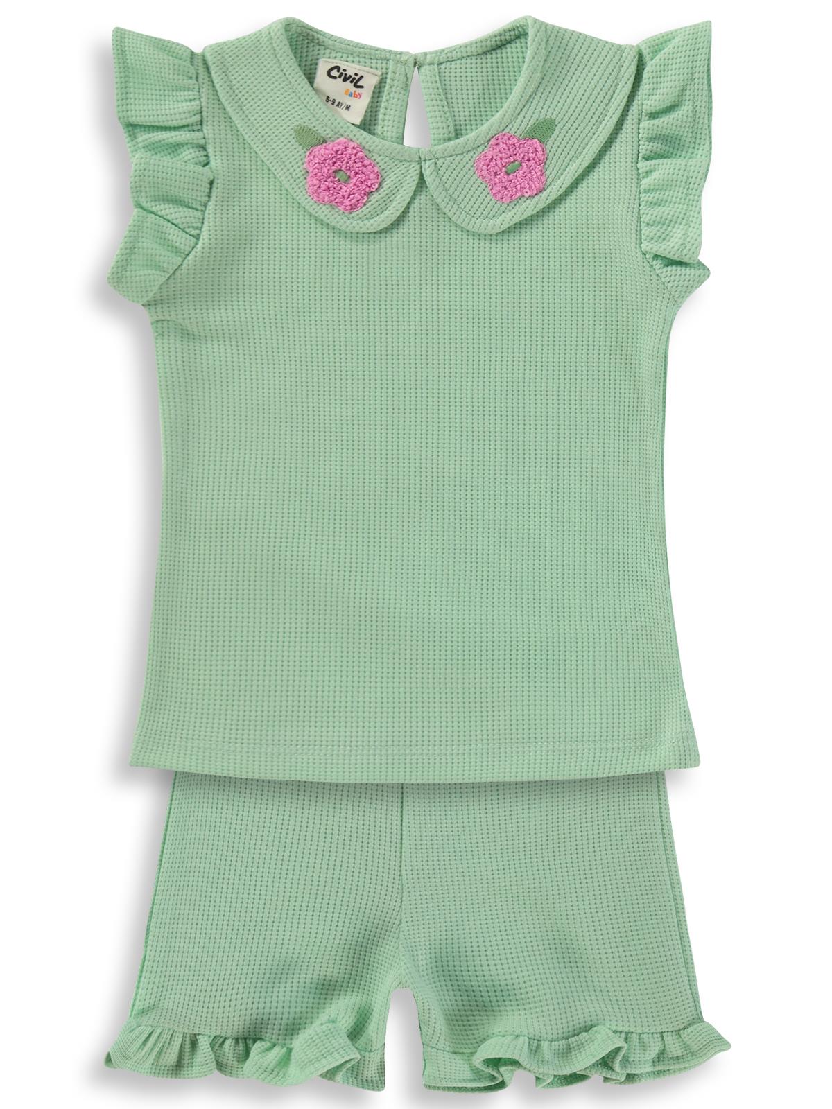 Civil Baby Yaka Nakışlı 6-18 Ay Takım - Yeşil