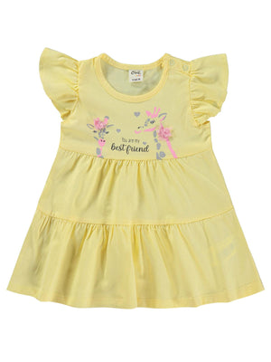 Civil Baby Zürafa Lase Nakış 6-18 Ay Elbise - Sarı