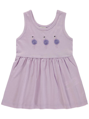 Civil Baby Flamingo Nakış 6-18 Ay Elbise - Lila