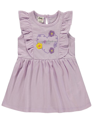 Civil Baby Kalp Baskı Çiçek 6-18 Ay Elbise - Lila